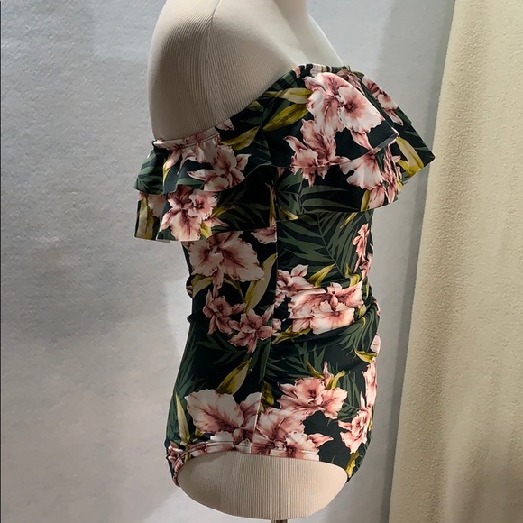 Strapless One Piece Swimsuit - Palm Floral - Picture 7 of 13